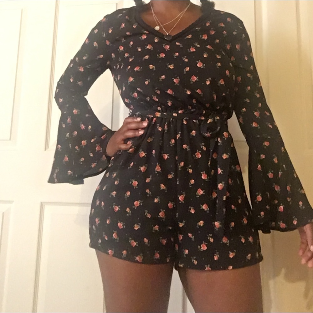 Dark floral romper